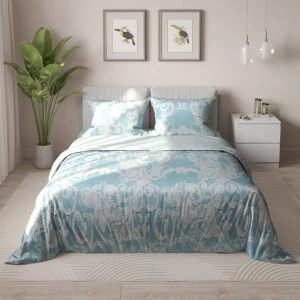 Комплект постельного белья Amore Mio Роскошь двуспальный сатин разноцветный