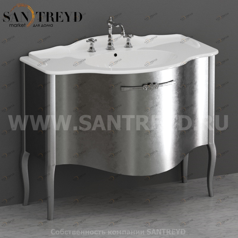 PS110FA Напольная тумба 82 см цвет Платинированная платина Globo Paestum Италия Ceramica Globo