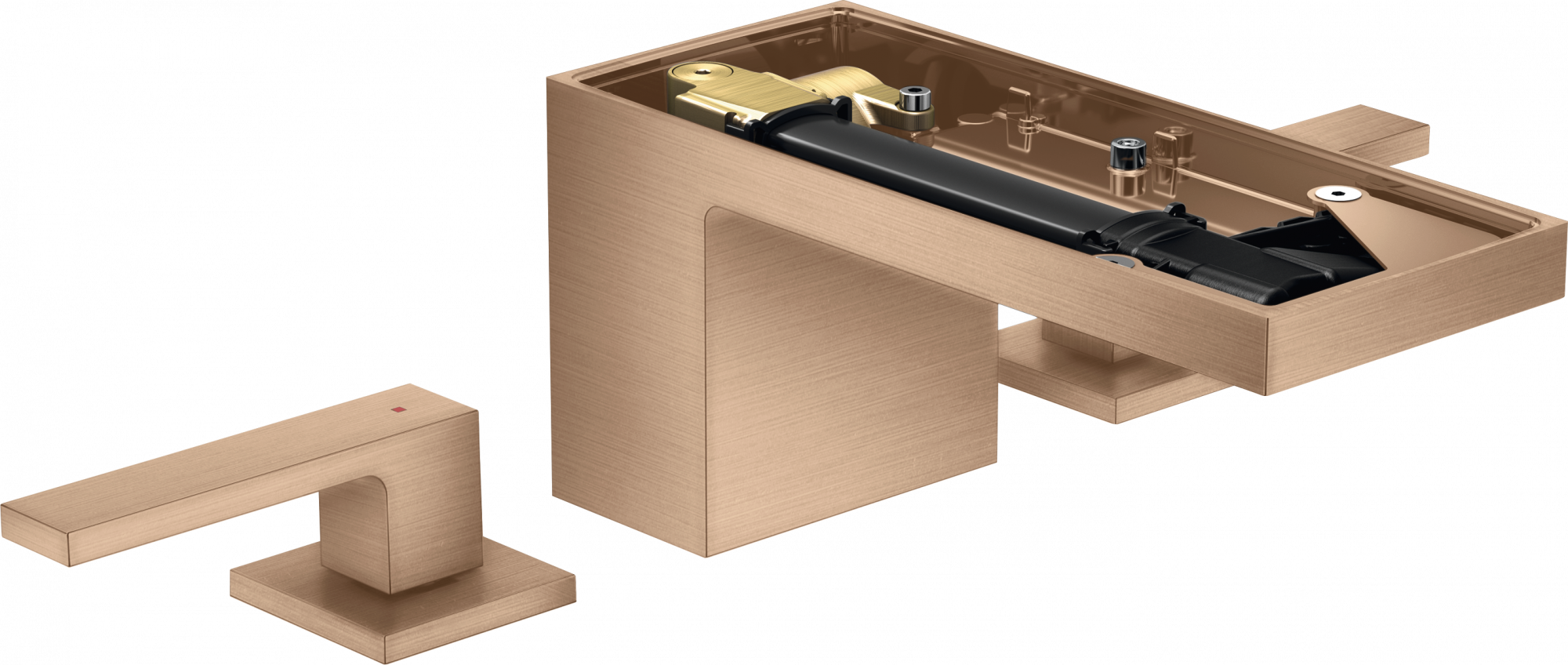 47052310 Смеситель для раковины 70 на 3 отверстия, со сливным клапаном Push-Open, без тарелки AXOR MYEDITION 