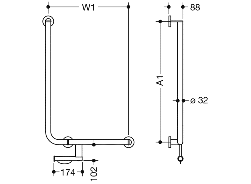 900.22.1S3XA угловая ручка HEWI System 900 - Вид №1