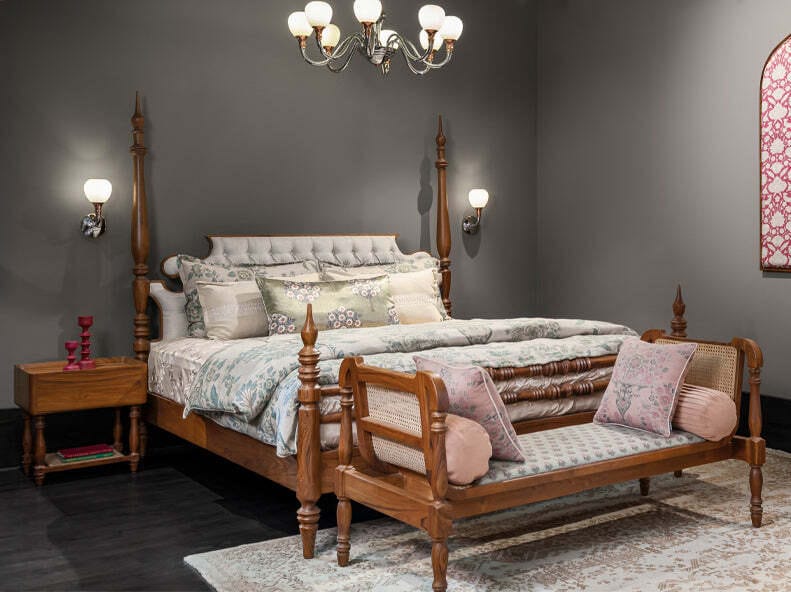 Двуспальная кровать из тикового дерева Alankaram MAGINOO ARCH-00066753 - Вид №2