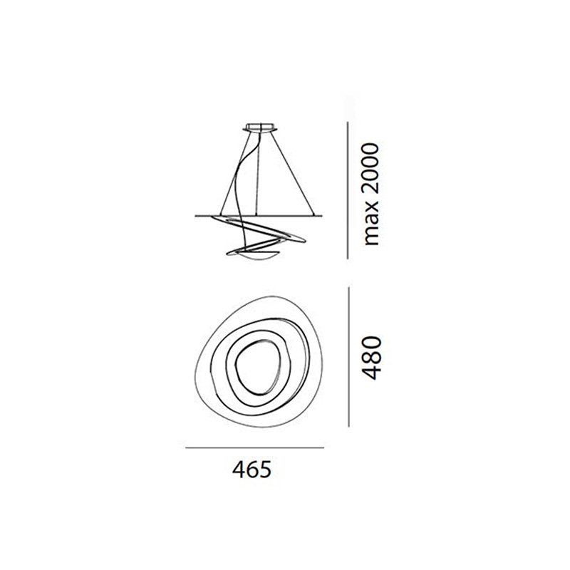 Светильник подвесной светодиодный 200х48 см золотой Price 1249020A ARTEMIDE ДИЗАЙНЕРСКИЕ 00-3883049 Золото  - Вид №4
