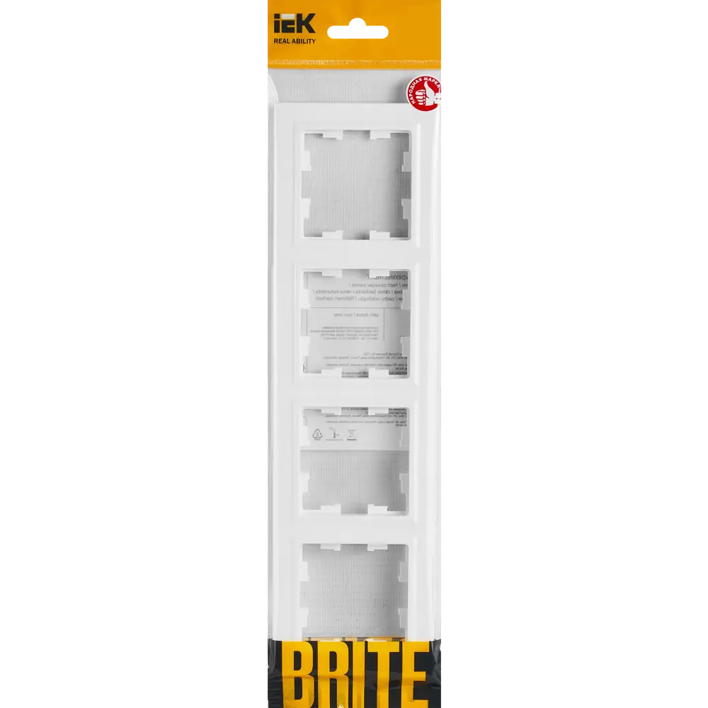 Рамка IEK Brite для розеток и выключателей на 4 модуля 87761292 STLM-1106234 - Вид №3