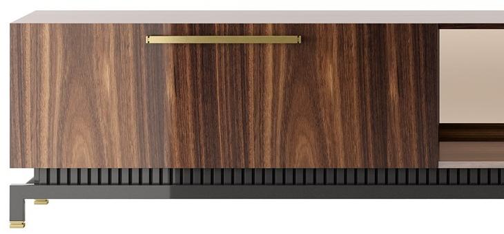 FRATO Низкая деревянная тумба под ТВ с распашными дверцами  Ffu370003aav  - Вид №2