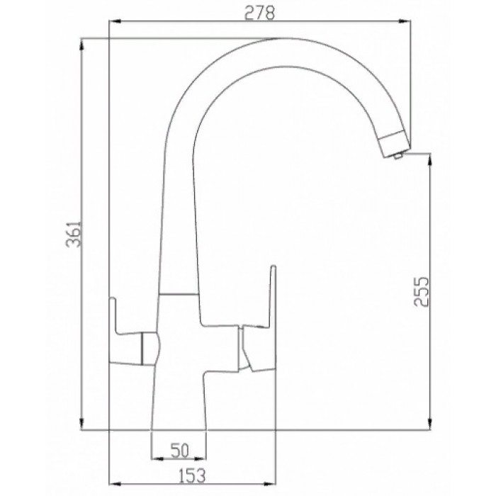 Steel Hammer SH 819 CR хром Смеситель для кухни Zorg 361x278  - Вид №2
