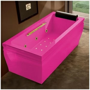 Ванна с гидро и аэромассажем розовая с золотом Gruppo Treesse Blanque 1880 DXATCV168QRZ