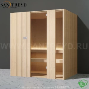 Effegibi AUKI BI50450050 Био-сауна. Установка: к стене. Мощность: 4,5 кВт макс. Размеры: длина 189 см, ширина 126 см. Отделка: канадский хемлок.