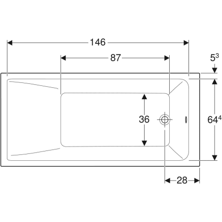 554.304.01.1 Прямоугольная ванна Geberit Renova Plan Geberit  - Вид №19