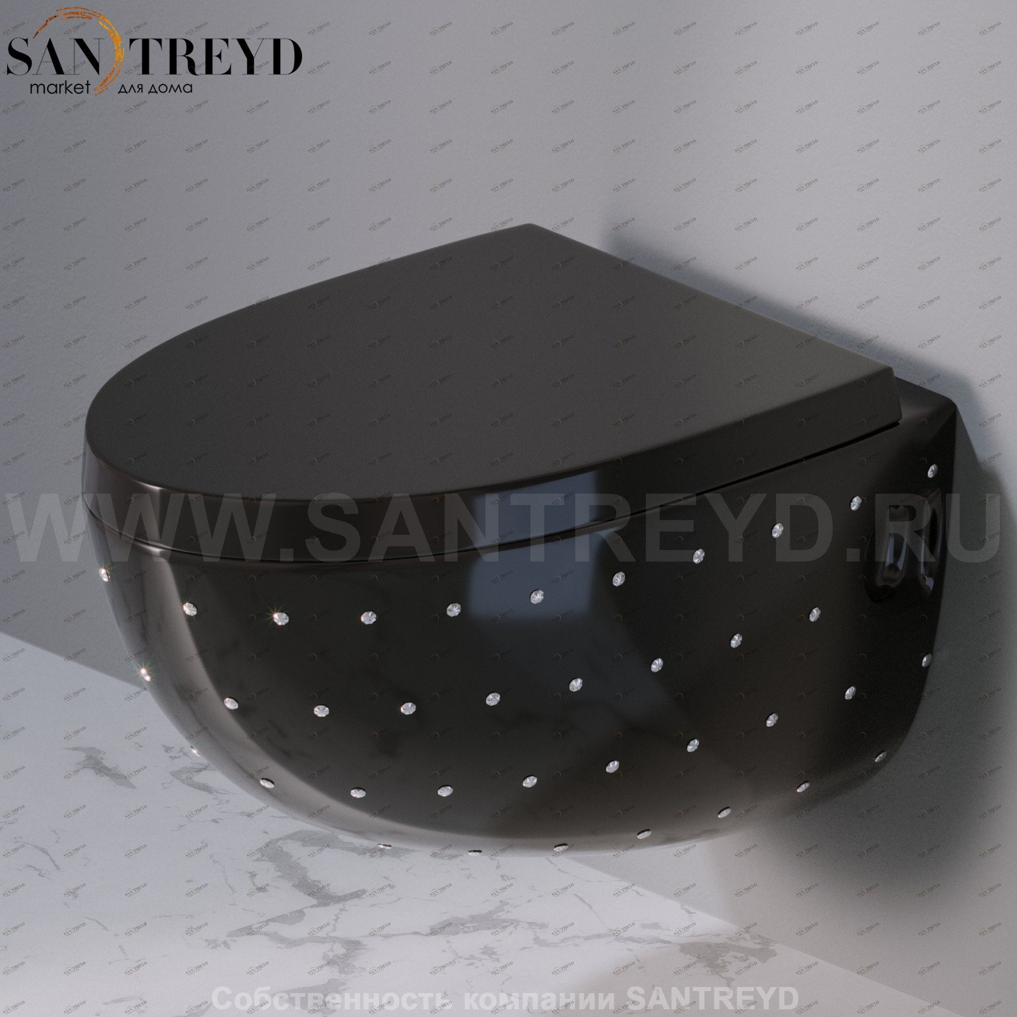 S511.104SW Подвесной унитаз настенный Черный A. e T. Italia OVAL Италия AeT ITALIA