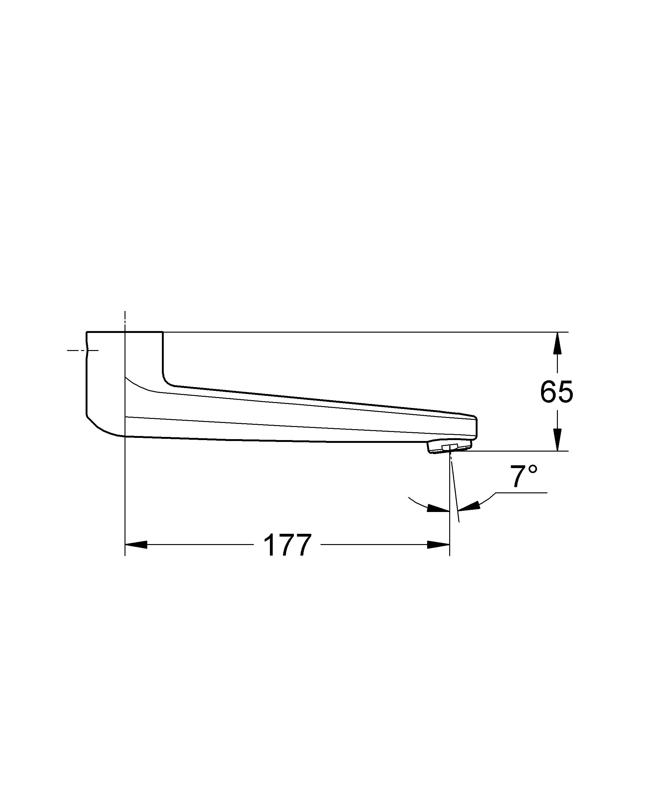 Излив для смесителей GROHE (вынос 117 мм), хром (13270000) Spare Parts - Вид №1