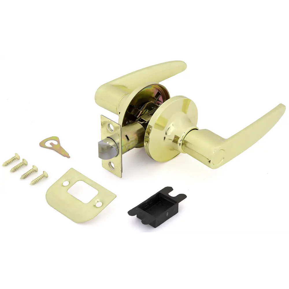 Ручка-защёлка 3502 PB PS, без запирания, цвет золото ФАБРИКА ЗАМКОВ STLM-2015005 - Вид №1