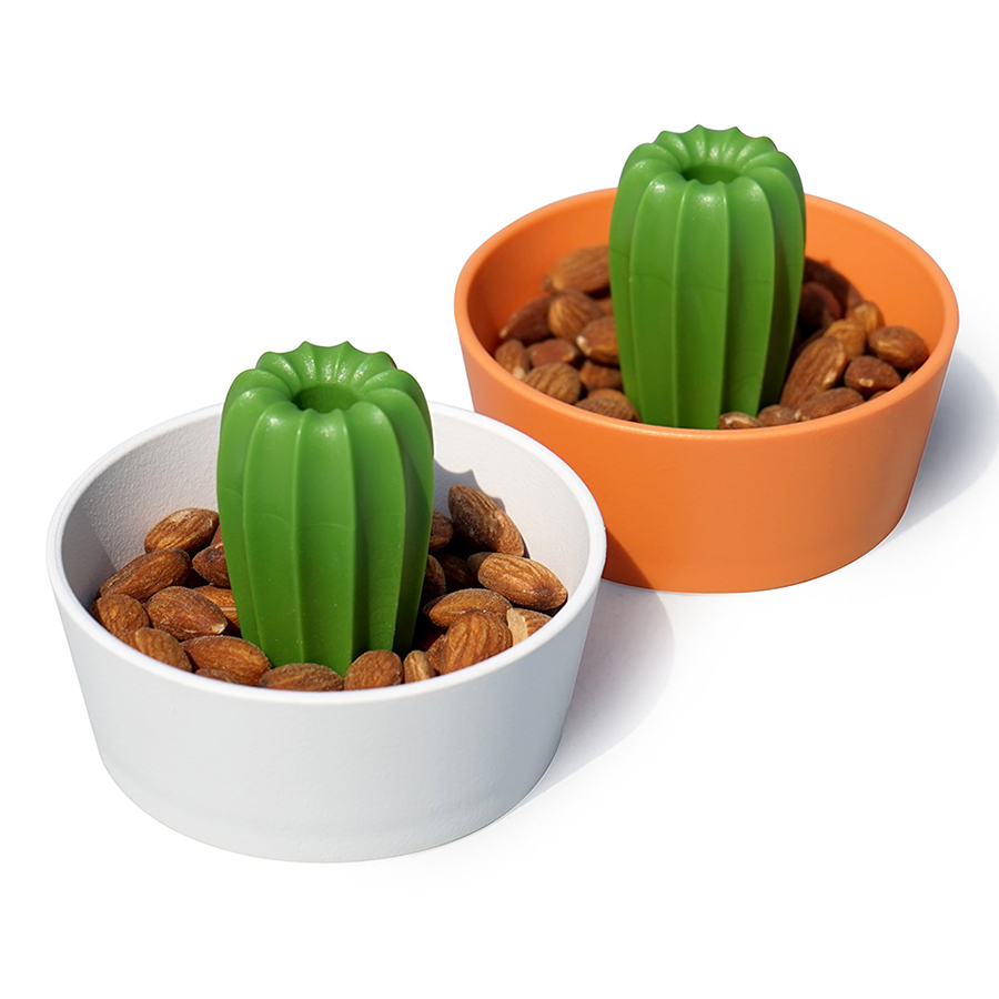 QL10284-OR-GN Миска для снеков cacnuts, оранжевая с зеленым Qualy  - Вид №1