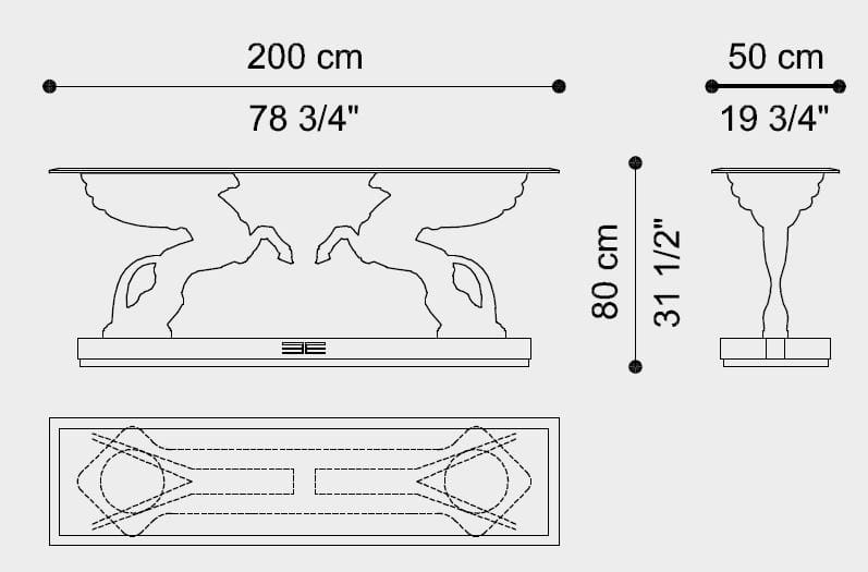 Консоль из дерева и стекла ETRO Home Interiors Mythos ARCH-00118051 - Вид №2