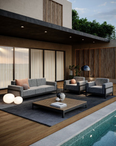 3-местный тканевый садовый диван