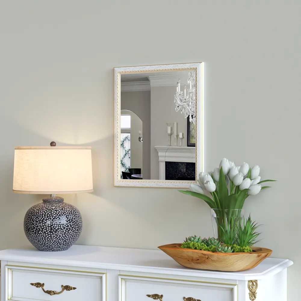 Зеркало декоративное Турин прямоугольное 40x50 см цвет белый 83088288 STLM-2082923 КОНТИНЕНТ Зеркала эконом, рамы, включая плитку