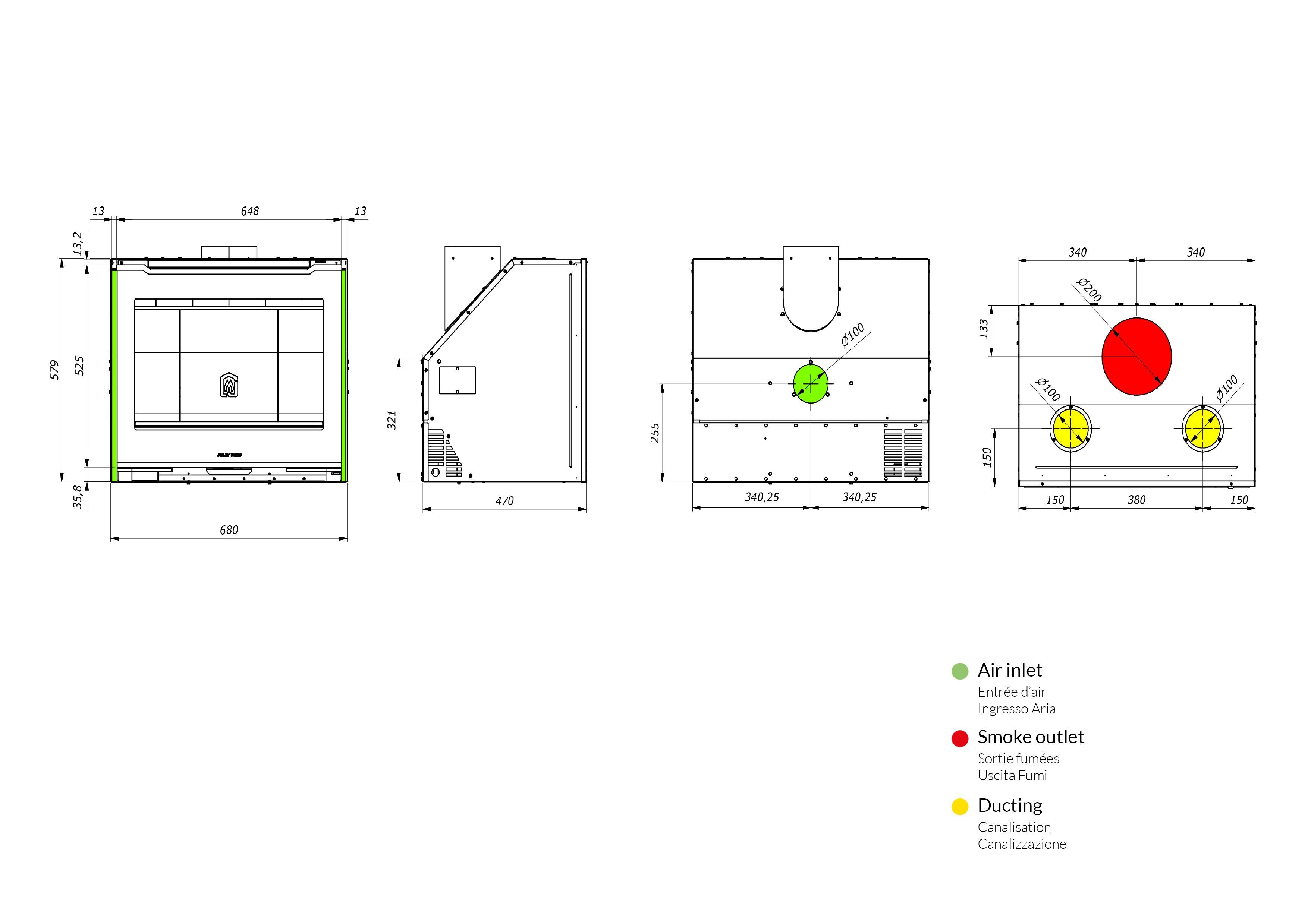 Вставка для дровяного камина класса A+ Jolly Mec воздушные системы ARCH-00122234 - Вид №1