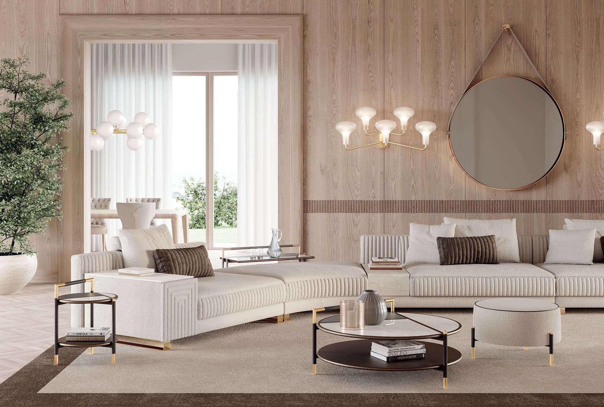 Круглый металлический и деревянный журнальный столик Vittoria Frigerio Вестник ARCH-00119233 - Вид №2