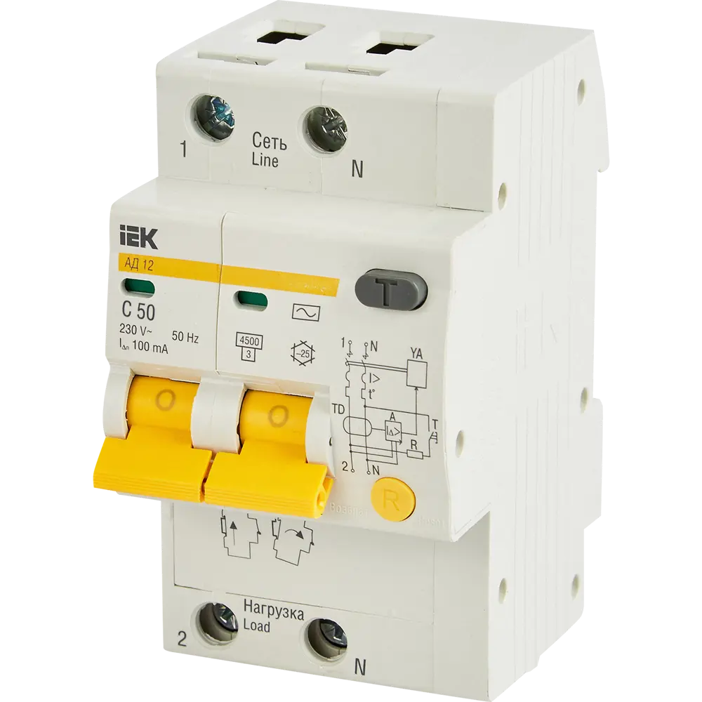 Дифференциальный автомат IEK - защита от короткого замыкания и перегрузок 87762187 STLM-1521983