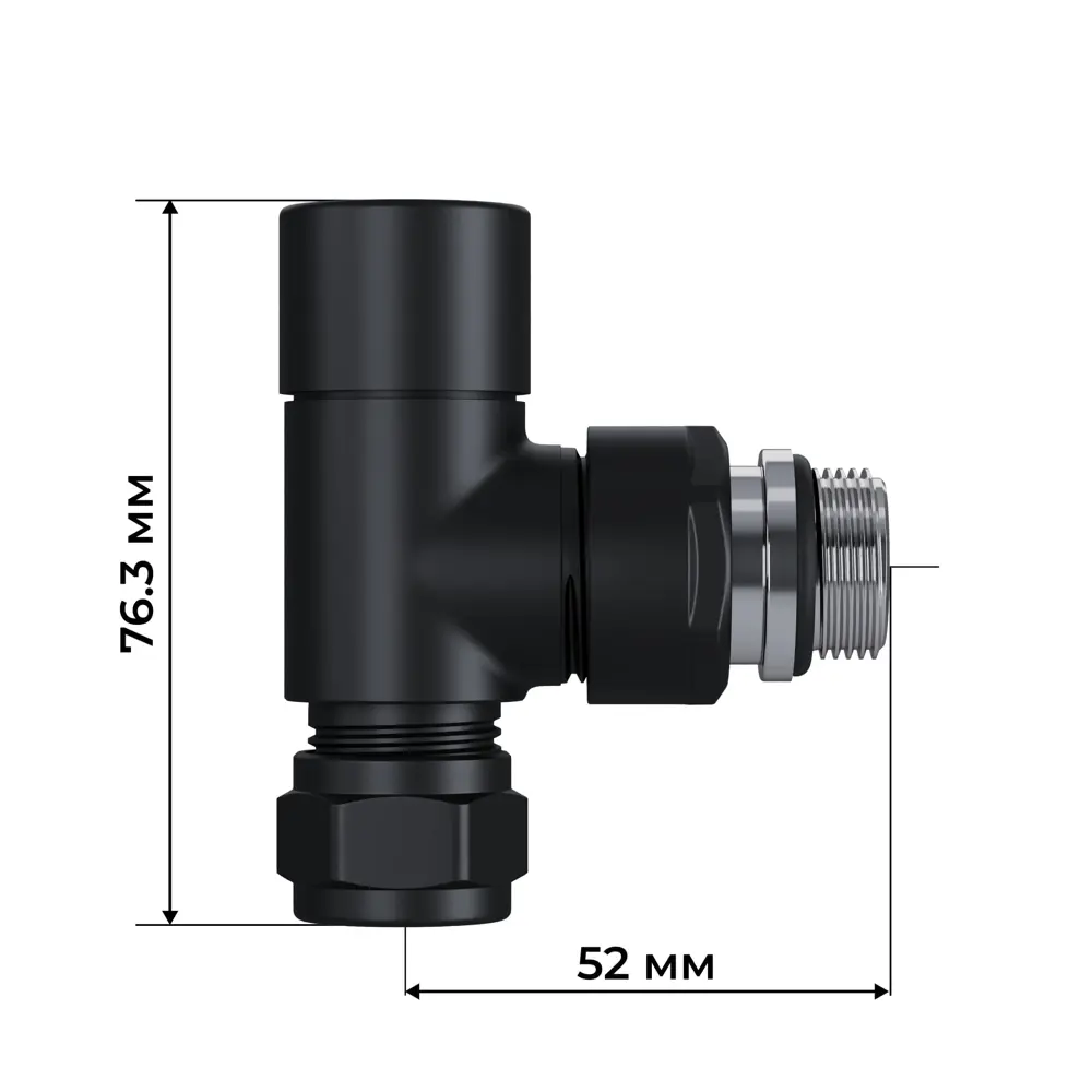 Термостатический комплект для радиатора осевой Royal Thermo Design Pro 1/2" латунь цвет черный 89423319 STLM-2042939  - Вид №5