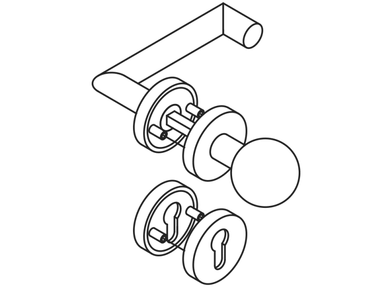 162PCR13.533 Комплект сменный противопожарный модель 165.21п HEWI Beschläge für Innentüren  - Вид №6