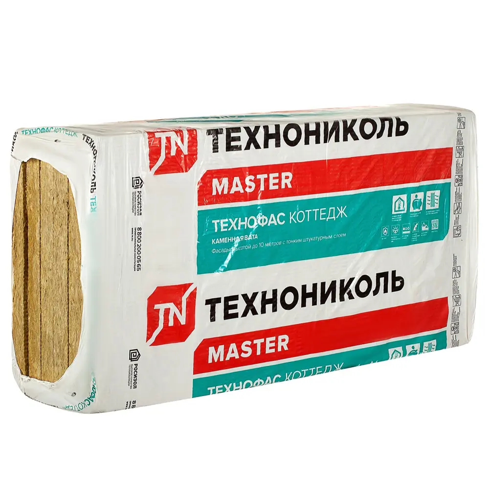 Утеплитель ТехноФас Коттедж 50 мм, 4.32 м2 18512995 STLM-2011292 ТЕХНОНИКОЛЬ 