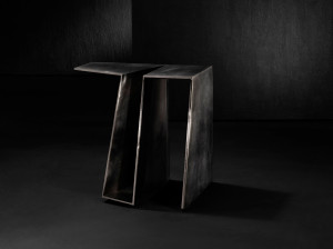 Журнальный столик из олова и камня