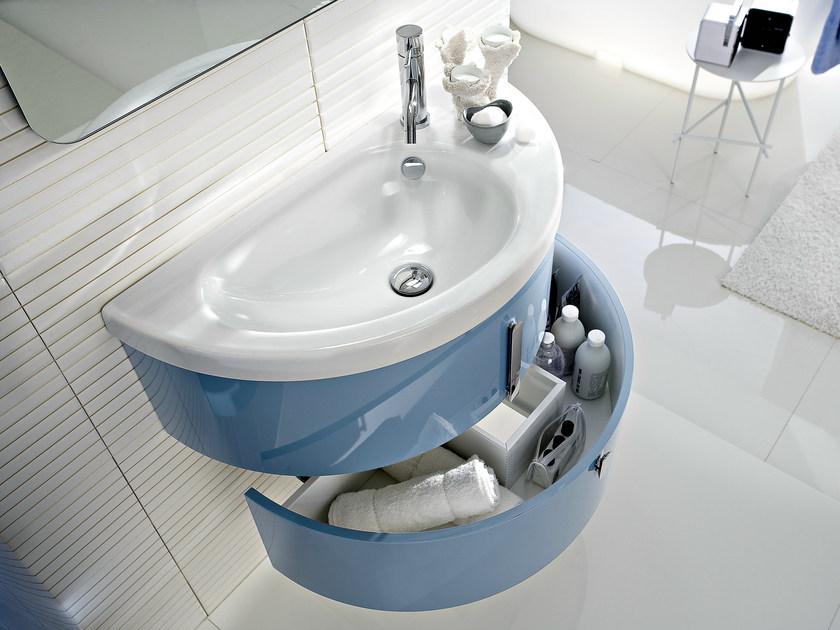 Ideagroup Лаковая тумба под умывальник с зеркалом Moon sun-id-1463260 - Вид №2