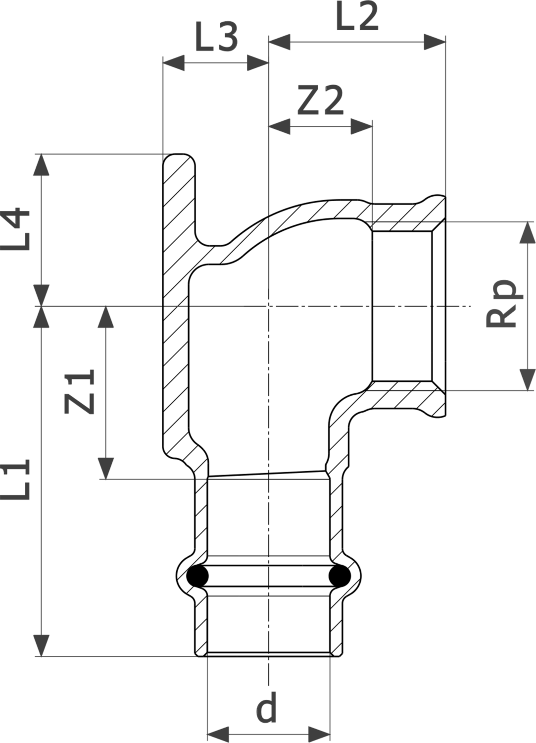 348 076 Модель 2625.5 Трубопроводные системы  Profipress G  Водорозетки Santreyd  - Вид №3