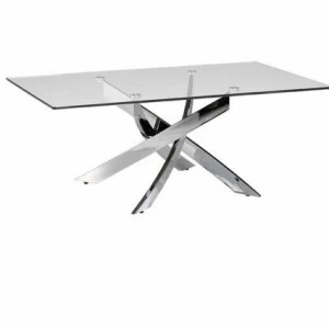 Журнальный столик стеклянный прямоугольный с ножками хром F1143 от Angel Cerda ANGEL CERDA  147475 Прозрачный;хром