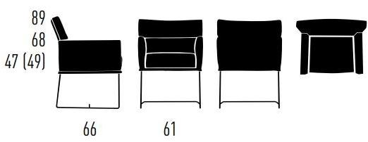 KFF Стул на санках с подлокотниками Caal sun-id-1484356 - Вид №4