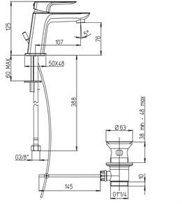 Paini Nove 09PQ211 смеситель для раковины  - Вид №1