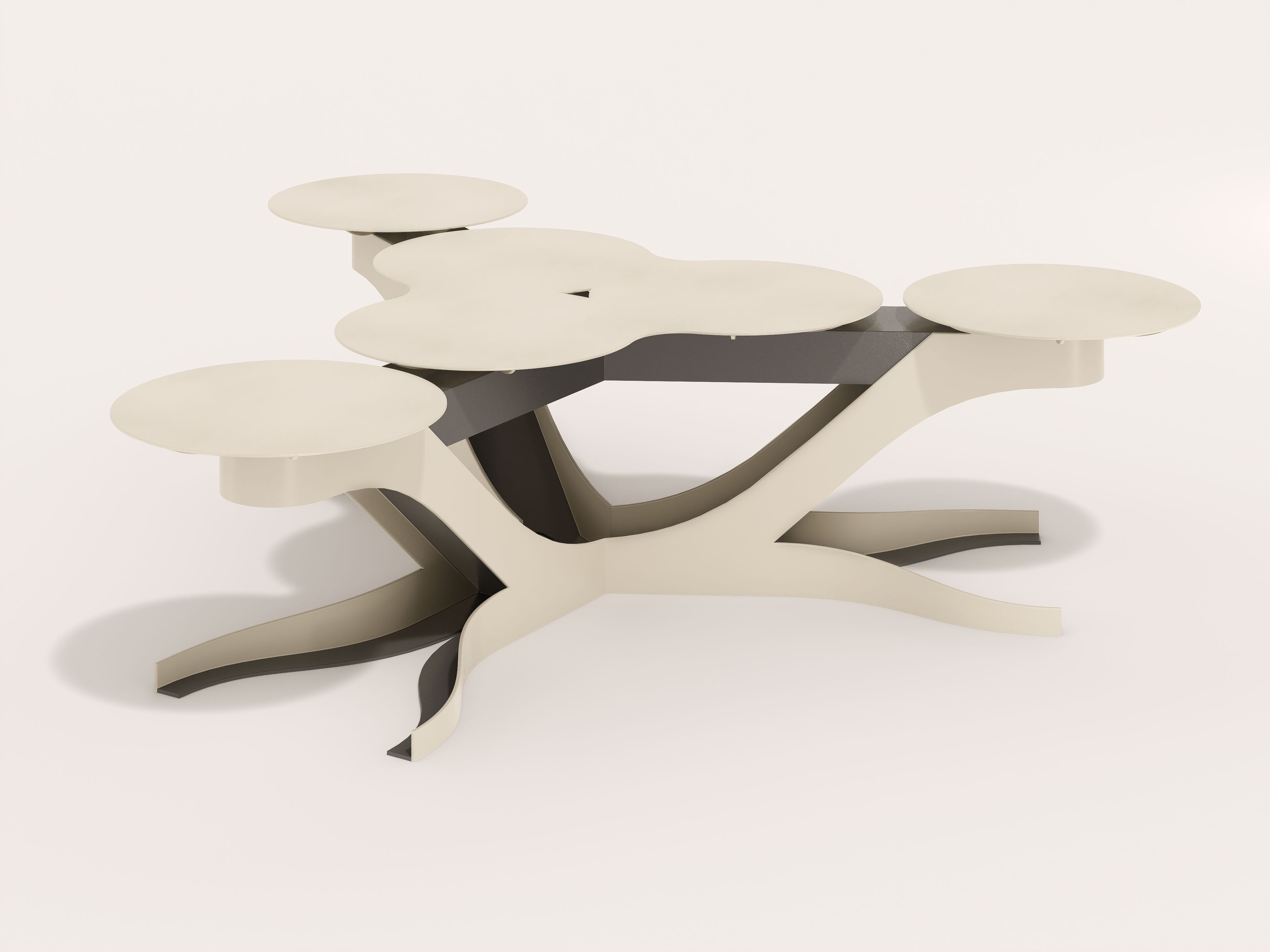 Модульная стальная скамья с порошковым покрытием на стержне CITYSì плющ ARCH-00144201