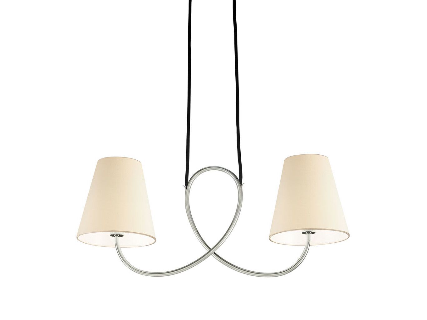 Подвесной светильник из металла и шелка Kalmar POSTHORN ARCH-00075572