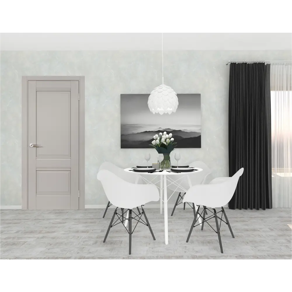 Комплект двери Классико-42 глухая 60x200 см Hardflex серый с добором 200 мм PORTIKA STLM-2149439 - Вид №1