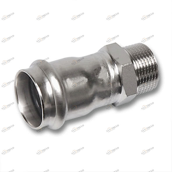 691243G4234 SANHA 91243G пресс-фит. нерж.сталь, ниппель перех.ВПр-НР 42x3/4 мм 