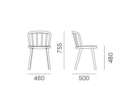 Стул из ясеня с мягким сиденьем Pedrali Nym ARCH-00088627 - Вид №2