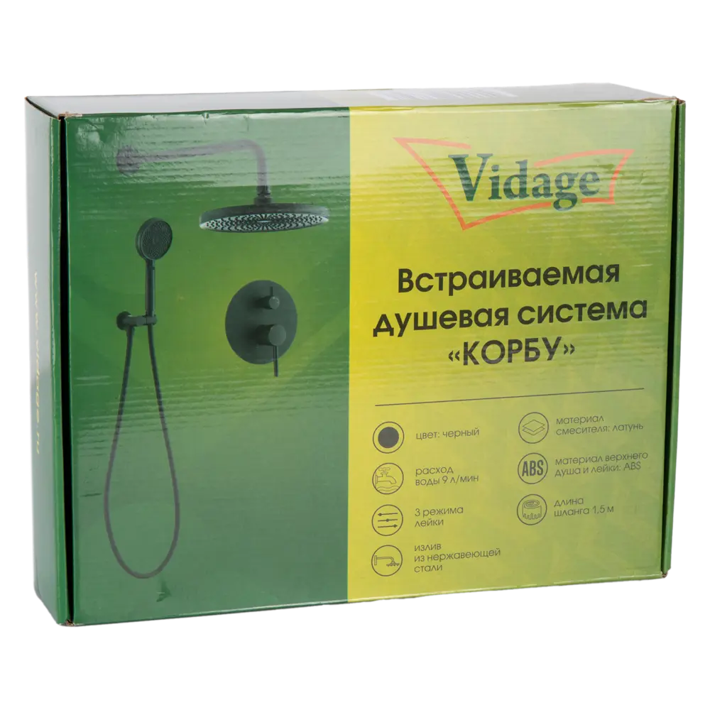 Душевая система Vidage Корбу скрытого монтажа круг цвет черный матовый 89360869 STLM-2024579  - Вид №7