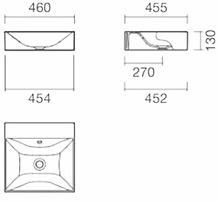S10085081100000 Раковина накладная ALBUS 45см Sanitana  - Вид №2