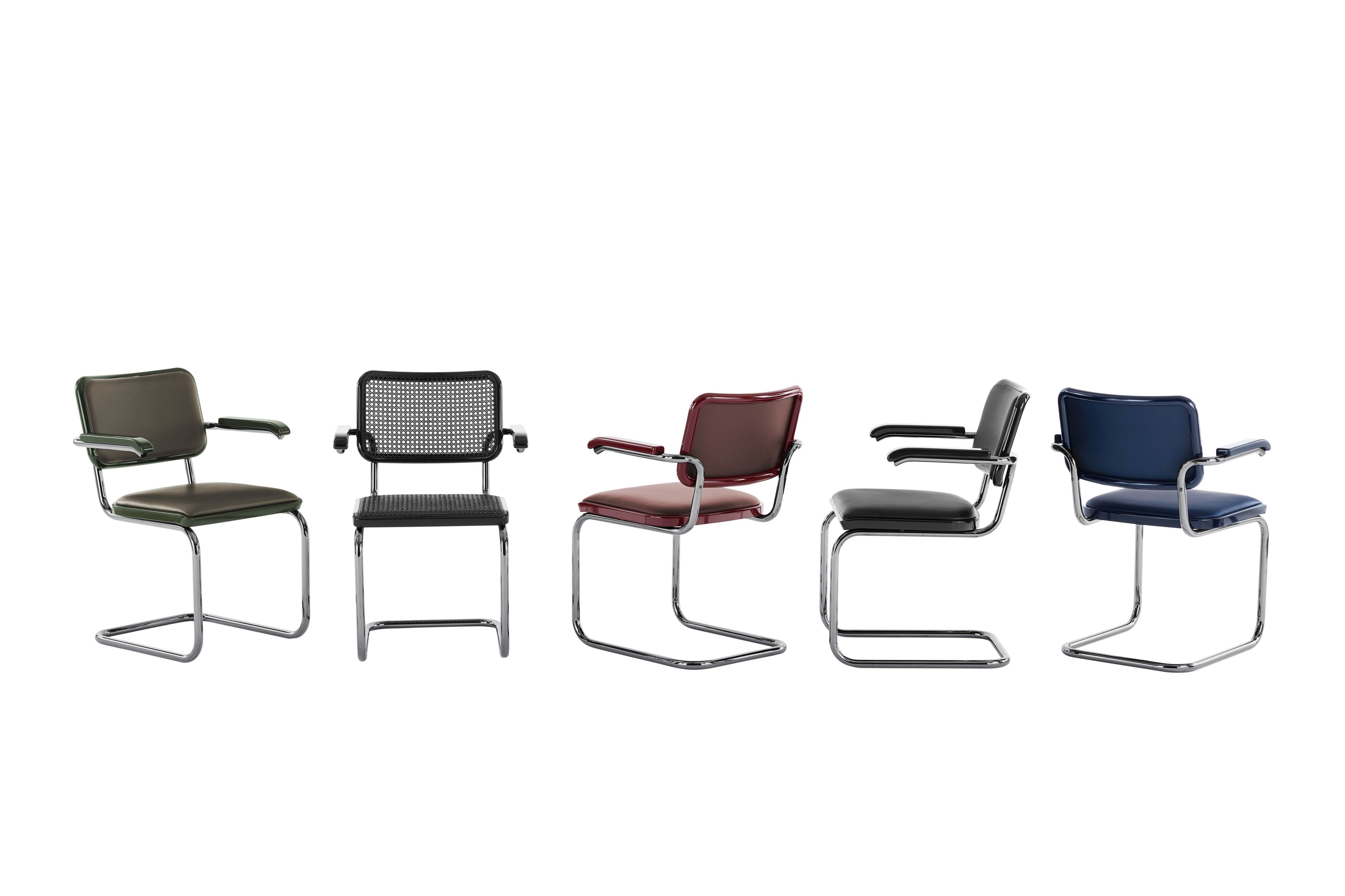 Стальной и соломенный консольный стул THONET JS. THONET ARCH-00097412 - Вид №1