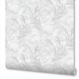 Обои Anturage Tenero серые с растительным орнаментом 89414272