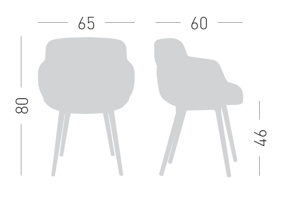 Мягкий стул с подлокотниками GABER Choppy ARCH-00099773 - Вид №3