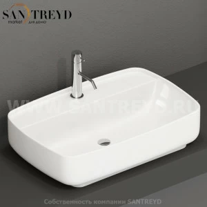 514001 Накладная раковина на столешницу  прямоугольная Kerasan Tribeca