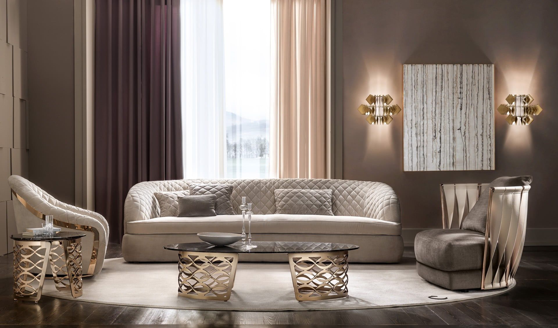 Круглый мраморный журнальный столик для гостиной Cantori Isidoro ARCH-00124841 - Вид №1