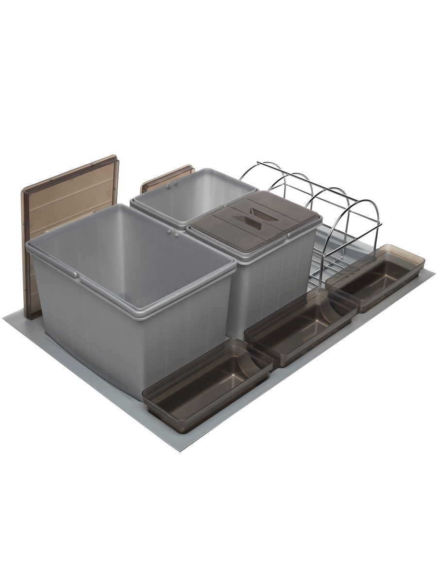 Система сортировки мусора Omega Duet 800/24 Metallic Grey NAVAKO 10116 - Вид №2