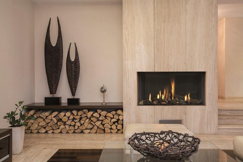 Element4 Настенный газовый стальной камин с панорамным остеклением sun-id-1440586 - Вид №2