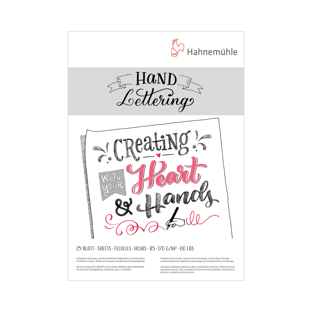 10628990 Альбом-склейка для леттеринга "Hand Lettering" 170 г/м2 15 х 21 см склейка 25 л. Hahnemuhle 