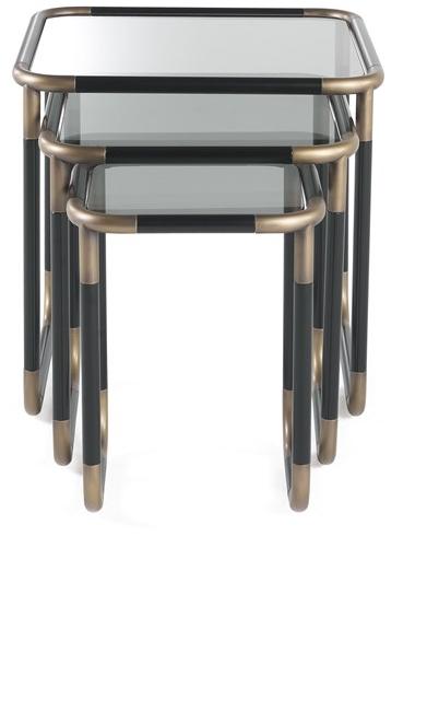 Gianfranco Ferré Home Журнальный столик из металла и дымчатого стекла  Pig.231.a  - Вид №3