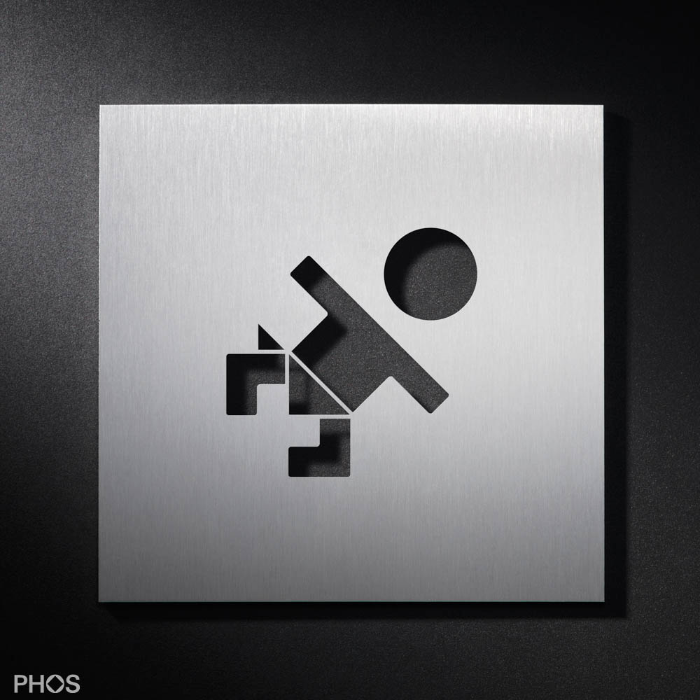 PS1201 Знак пиктограммы для детской комнаты для переодевания, справа, 16 x 16 см. PHOS 