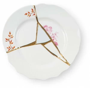 Seletti Фарфоровая десертная тарелка Kintsugi