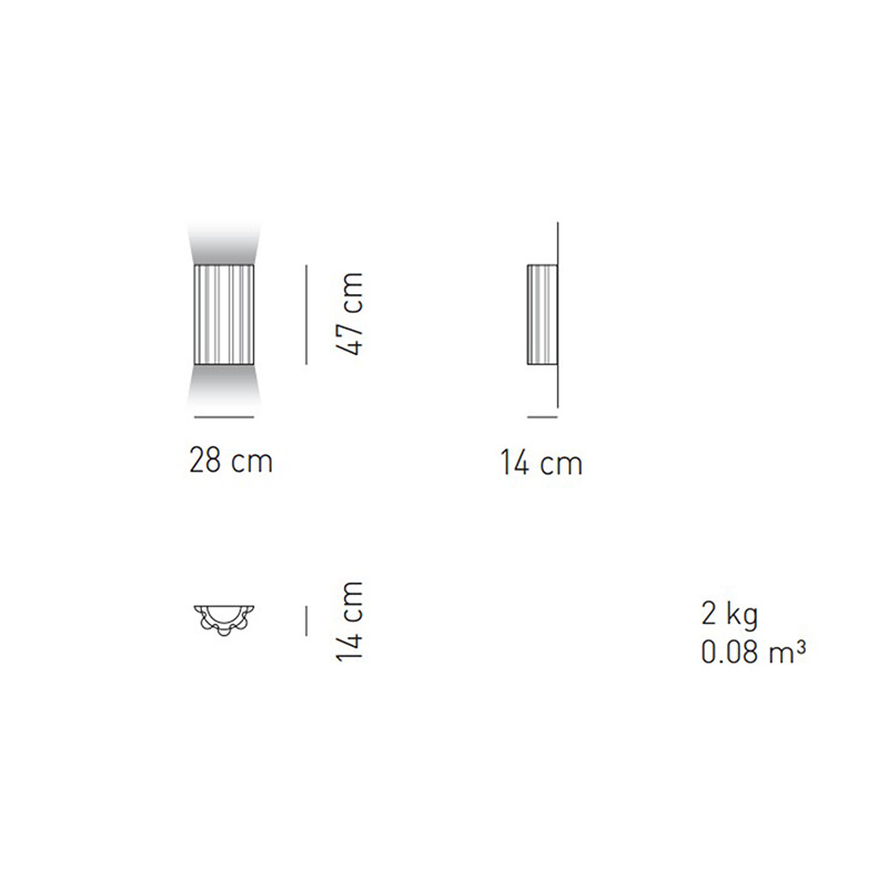 Светильник настенный зеленый Vistosi AP SKR 028 Light Green AXO LIGHT  00-3882677 Зеленый  - Вид №2